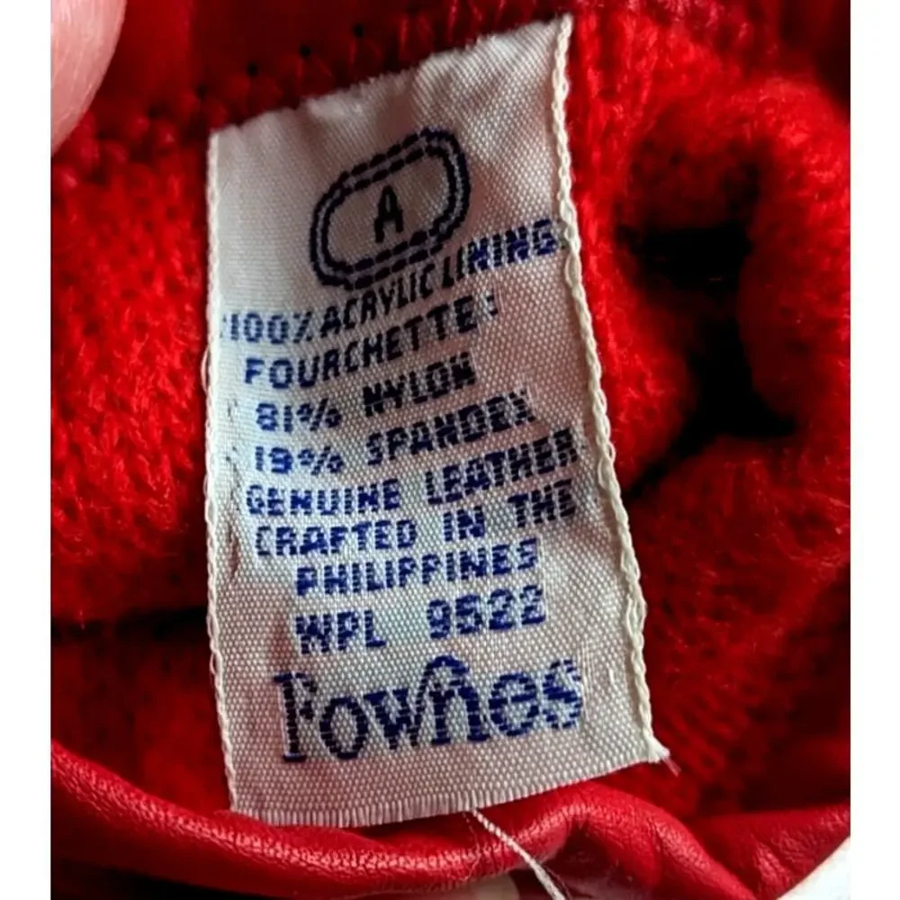 Vintage Fownes Red Leather Gloves | Lined | Size Small (A) | Vibrant Cherry Red